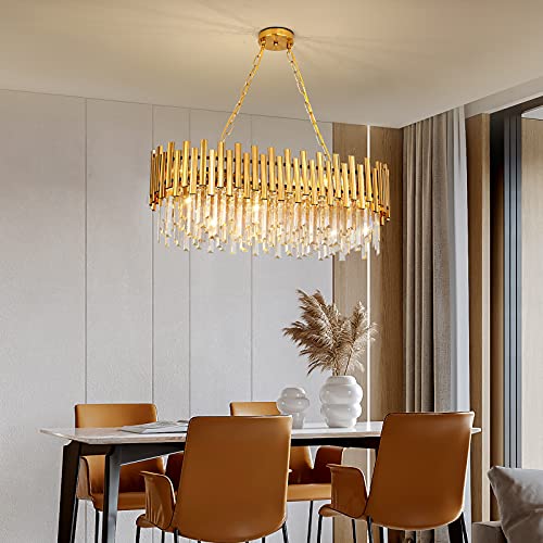 Modern Crystal Chandelier Light, Gold Pendant Light, Hanging Light Fixtures, Ceiling Light Fixtures For Dining Room Living Room Bedroom Variable Light #TOP7