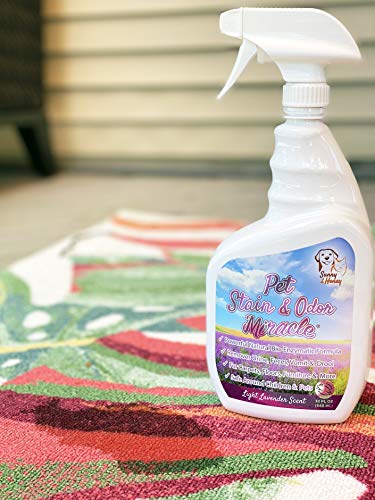 Pet Stain & Odor Miracle - The Best Enzyme Cleaner for Dog Urine Cat Pee Feces Vomit, Enzymatic Solution Cleans Carpet Rug Car Upholstery Couch Mattress Furniture, Natural Eliminator (S/M 32FL OZ)