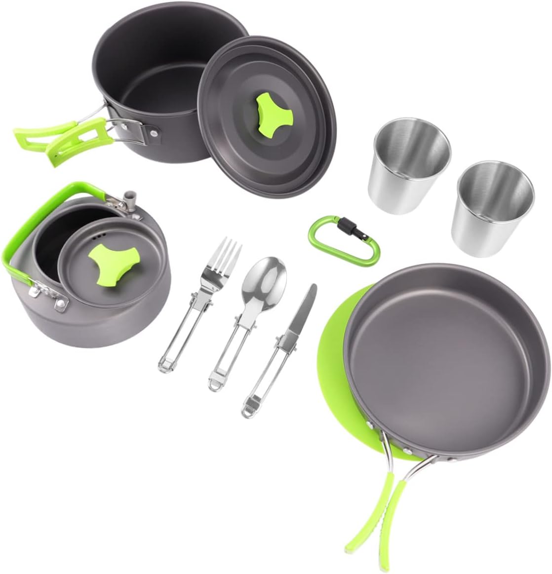 Sosoport Camping Gear Must-Haves Cookware Set Portable Pot Cutlery BBQ Accessories