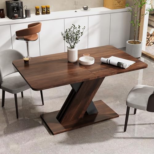 Penau Multifunctional Extendable Console Dining Table, Staggered X-Shaped Base, Melamine