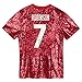 Outerstuff Girls Youth Bijan Robinson Red Atlanta Falcons Sequin V-Neck Fashion Jersey