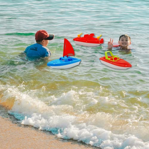 Toy Boat Bath Toys For Kids & Toddlers 3 Pack - Large 10" Floating Toy Boats For Bathtub, Kids Pool Toys, Beach Toys Outdoor Water Play By 4E's Novelty #TOP5
