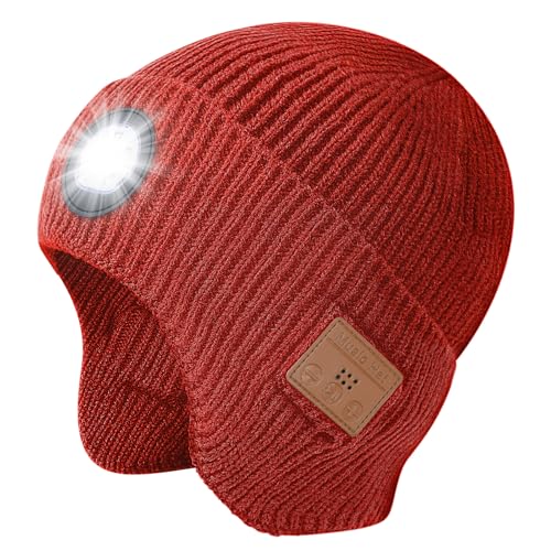 Bluetooth Beanie with Light, Built in Wireless Headphones & Stereo
