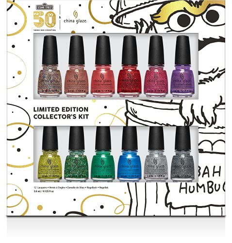 China Glaze Sesame Street 50th Anniversary Booklet, 12pc Mini Nail Polish Collection