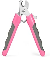 WePet U07.3 Professional Pet Nail Clippers for Dogs, Cats, Rabbits & Small Animals - Sharp, Safe Claw Trimmers, Grey/Pink