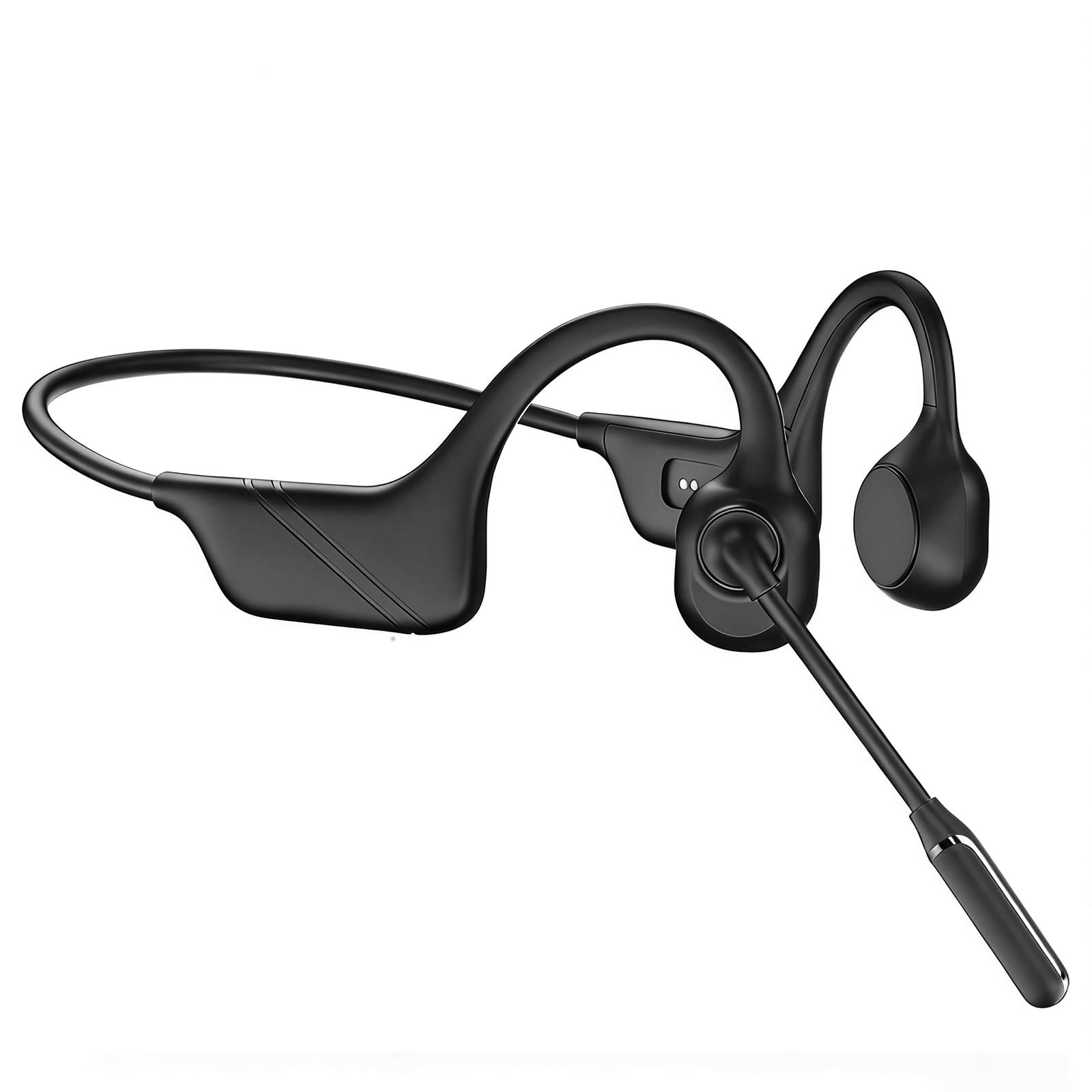 Open-Ear Headphones with Noise-Canceling Mic, Bone Conduction Headphones | AI ENC Noise Cancellation, One-Click Mute, Magnetic Charging, Bluetooth 6.0, Dual Device Connection, for Drivers Learners-image-9