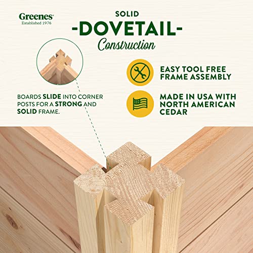 Greenes Fence Premium Cedar Raised Garden Bed, 16" X 48" X 16.5" - Made In The Usa #TOP6