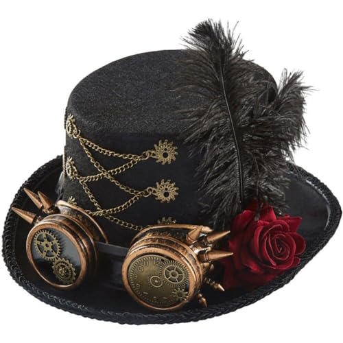 Sombreros Steampunk Unisex Sombrero Steampunk con Gafas para Disfraz De Halloween Accesorios Steampunk