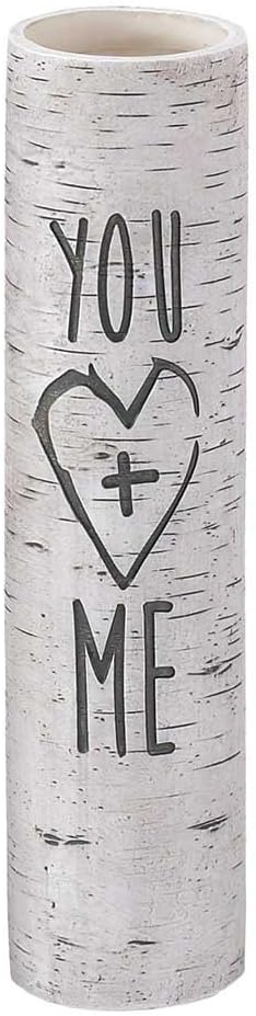 Jozie B You and Me 7.5 inch Resin Stone Birch Look Decorative Vase
