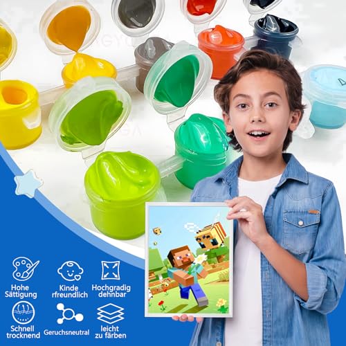 AG.AIIEU Malen nach Zahlen Kinder ab 7 8 9 Jahre mit Rahmen Ölgemälde - 20x30cm, Bastelset Mädchen und Junge DIY Gemäide Geschenk