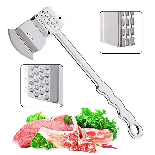 REMIHOF Meat Tenderizer and Pounder 4-in-1 - Dual Sided Meat Tenderizer Mallet, Dishwasher