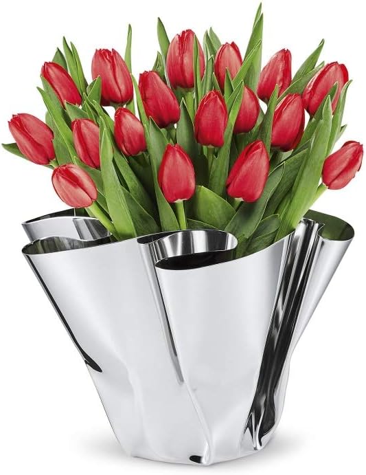 PHILIPPI – Margeaux Vase – Edelstahlvase von Hand gefaltet – ideal für Tulpen, Rosen, Dekoobjekt