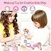 SMARTWO Wooden Makeup Toy Set for Toddler,Kids Pretend Play,Children Role Play Toys,Fake Cosmetics Salon Toys,Princess Dressup Accessories with Bag Birthday Gift for Girls 3 4 5 6