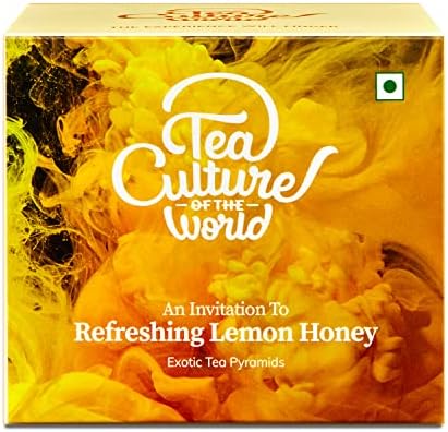 Tea Culture of The World Refreshing Lemon Honey | Green Tea, Lemon And Honey | Comforting & Refreshing Flavor | Natural Aroma | 100% Whole Leaves, No Dust, 16 Count - 13 Gm