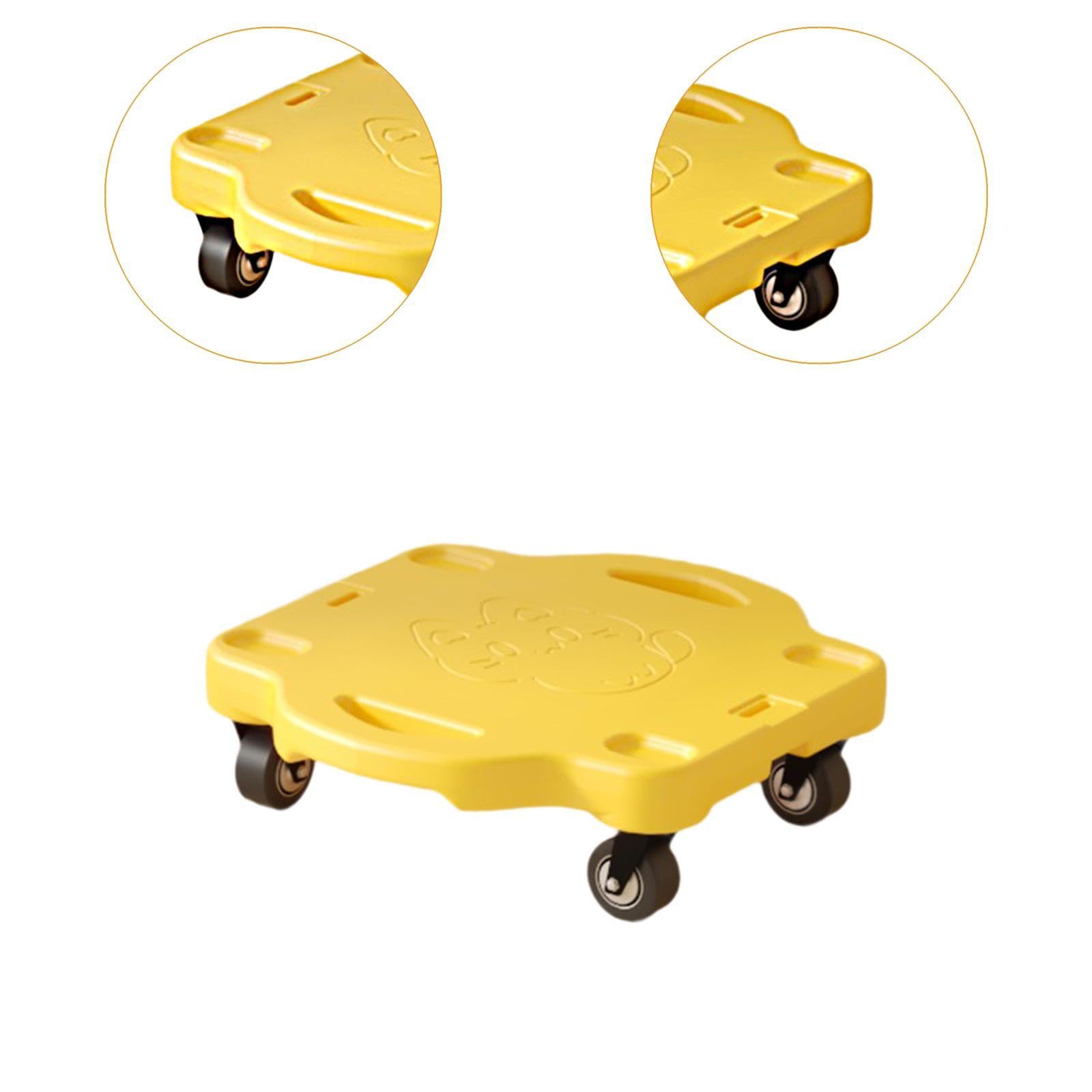 Scooters Board Monopatín Niño Asiento Juguete Sensorial Material HDPE Función Educación Física Coordinación Motor Adecuado para Actividad, Amarillo, M
