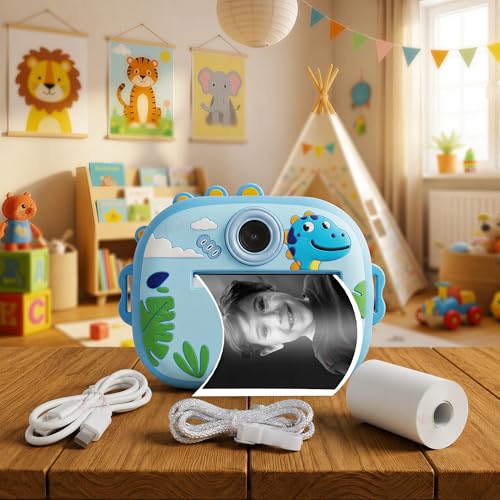 Image of VikriDA Instant Print Camera for Kids | 1080P HD Digital Camera with Video Recording, Built-in Printer, Fun Filters & Stickers - Multicolor Instant Digital Camera.