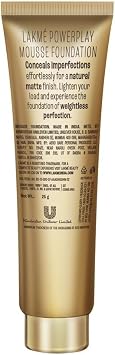 Lakme 9 to 5 Weightless Mousse Foundation, Rose Ivory, 6g