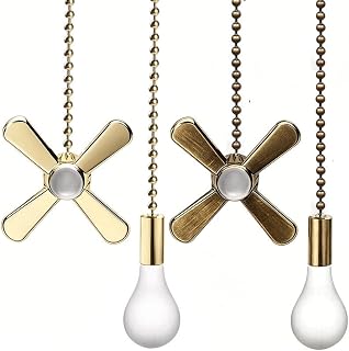 4pcs Ceiling Fan Pull Chain Decorative Ornaments Extension for 13.6 Inch Fan Pulls and Light -(Bronze and Gold)