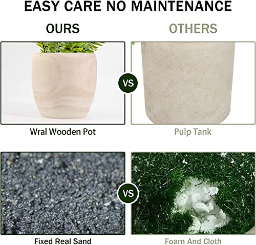 Blvvcom Large Artificial Ferns Plants-Fake Boston Ferns Plants Decor, Artificial Faux Greenery In Wood Pots For Home Decor 15'' #TOP5