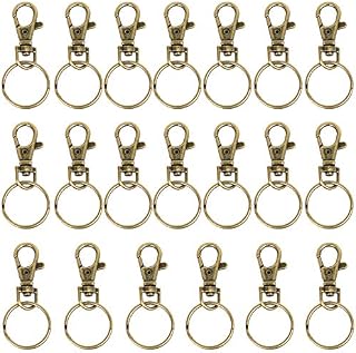 TRIXES 20 x Small Lobster Detachable Swivel Clasps for Key Split Ring Keychain