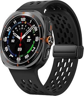 سوار سيليكون رياضي من Next Store متوافق مع ساعة سامسونج جالاكسي ووتش 7 ألترا 47 ملم - حزام بديل من السيليكون بمسامات للتهوية مع قفل مغناطيسي - للرجال والنساء.