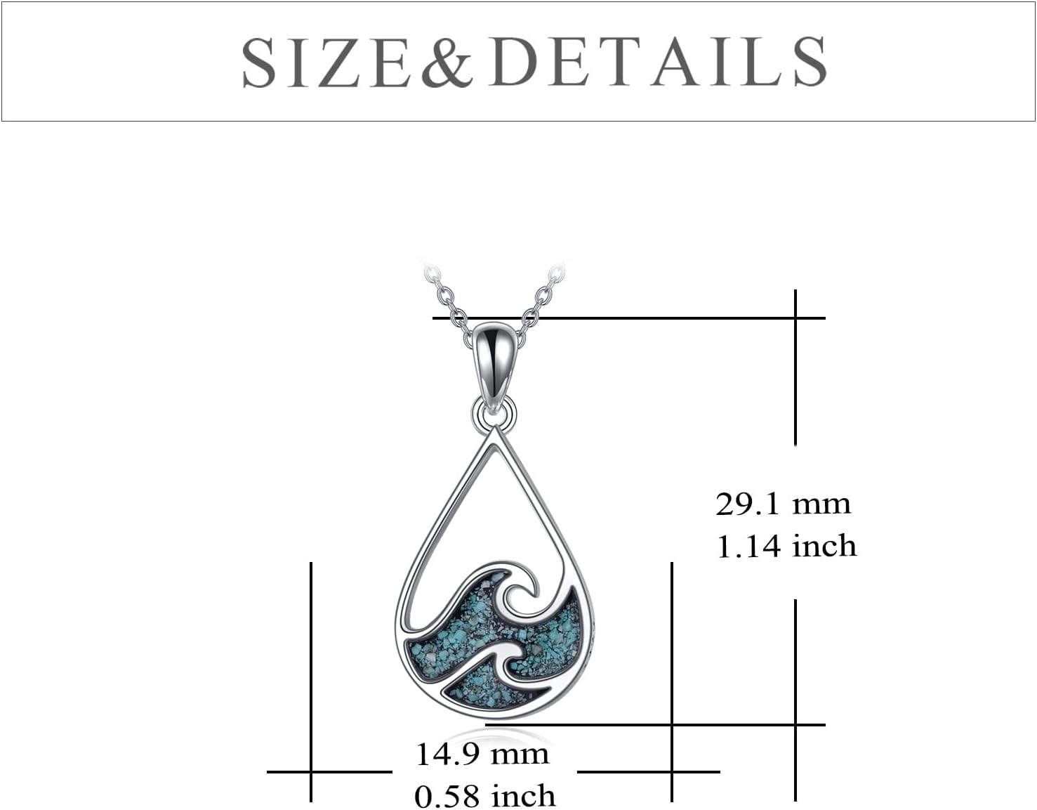 YFN Sea Theme Necklace Sterling Silver Turquoise Pendant Summer theme Jewelry Beach Gifts for Women Men - Image 4