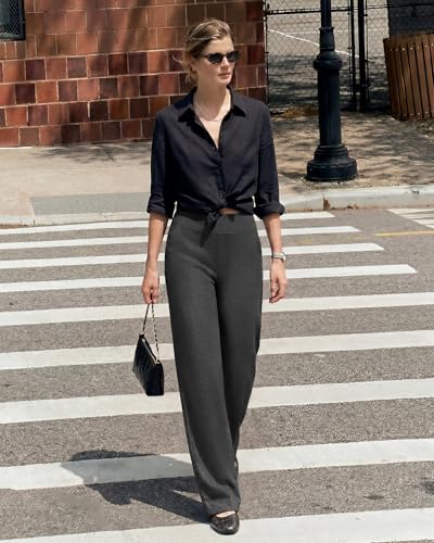 Image of G4Free EverGoing Yoga Pants Women Wide Leg Pants with Pockets High Waist Stretch Dress Casual Sweatpants Petite /Regular /Tall