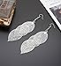 Filigree Copper Leaf Earrings For Women Fashion Style Leaf Shape Dangle Earring Long Teardrop Dangle Drop Earrings Party Favor