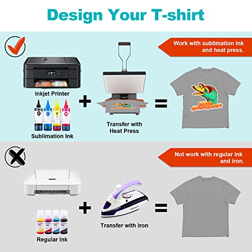 KingTac Sublimation Paper 8.5 x 11 Inch - Heat Transfer Paper 100 Sheets new version for Any Inkjet Printer with Sublimation Ink for T-shirt Mugs etc DIY - 100g… - Thumbnail 7