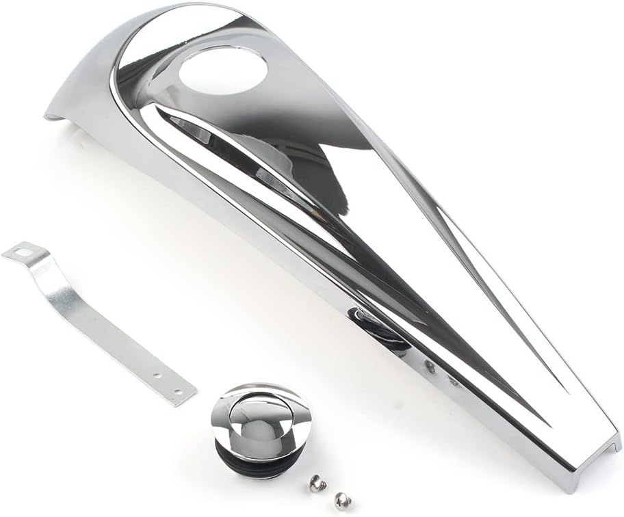 FSFY Motorcycle Smooth Dash Fuel Console with Pop up Gas Tank Cap Covers for Harley Electra Glides, Road Glides, Street Glides & Street Glide Trikes 2008-2022 Chrome