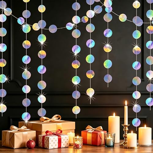 6PCS Runde Hängende Girlande Geburtstag Deko, Glitzer Kreis Girlande Für Party Deko Und Hochzeit, Fensterdekoration Für Räume, Elegante Birthday Decorations Für Jugendweihe Feier