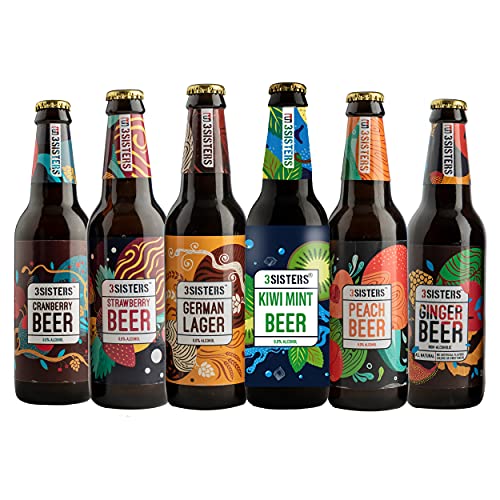 Image of 3Sisters Non Alcoholic Beer - Assorted Flavors - (Pack of 6 Bottles x 330ml each)