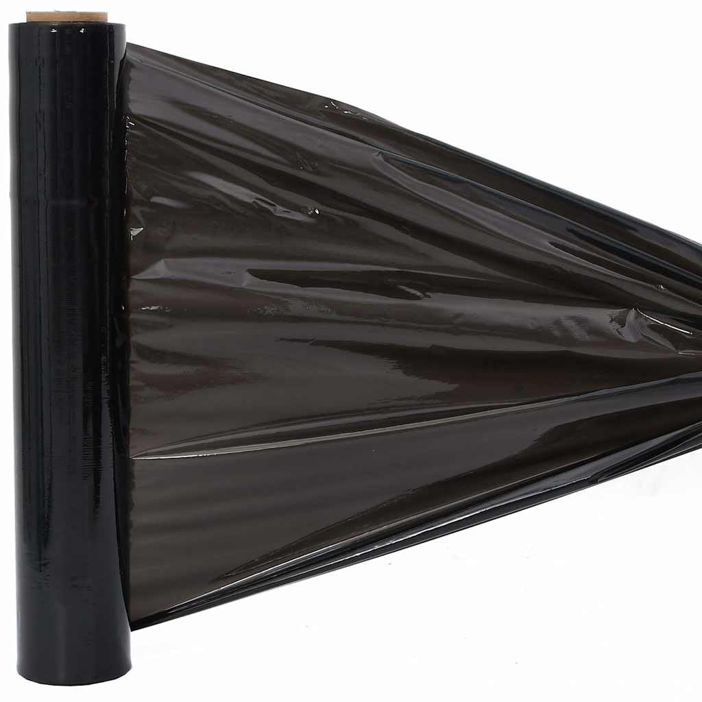 Stretchfolie 2 Stk Schwarz 30 μm 50 cm x 300 m | Aus PE-Material, hohe Reißfestigkeit, Schutz vor Staub und Schmutz, für Möbel und Kartons
