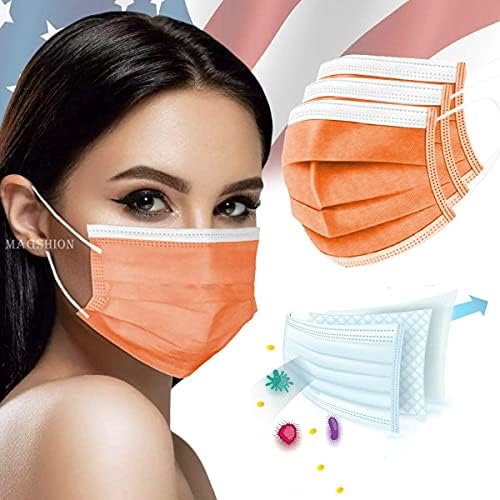 Izkan- 100 Pack 3 Ply Disposable Face Masks Protective Safety Dust Pollen Haze Proof