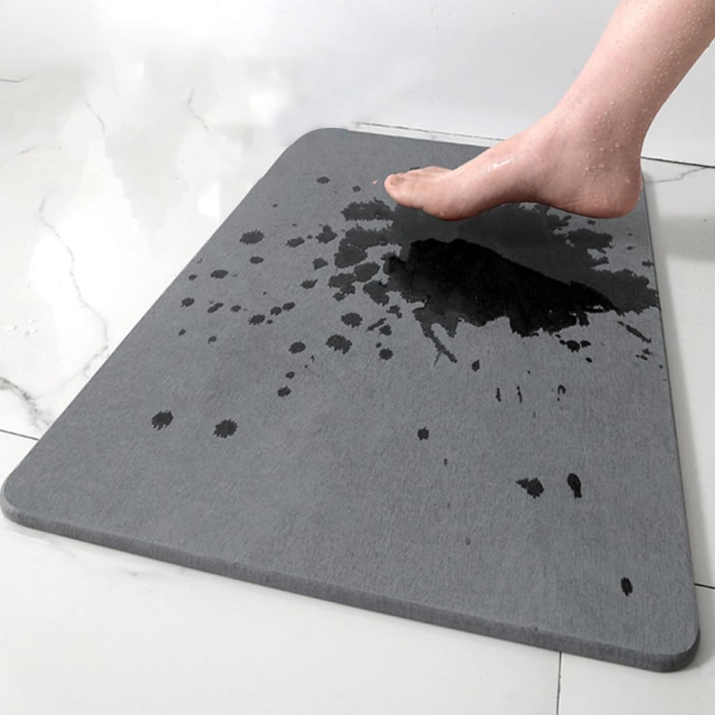 Felpudo de secado rápido higiénico de diatomita para ducha, cocina, suelo, alfombra pequeña, 40 x 30 cm