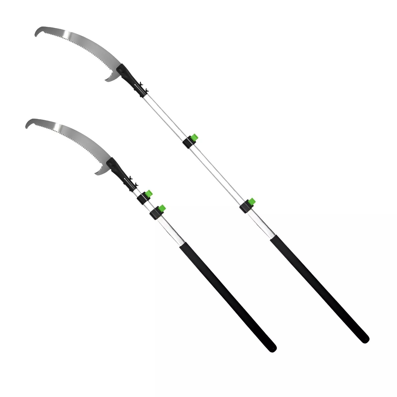 Telescopic Garden Pruning Saw, Razor Sharp Cutting SawAluminium Pole Extendable Long Reach Tree Loppers Large Saw Blade Tree Pruning, Trimming Non-Slip Handles | 2.5 Meter Extendable to 155-264cm