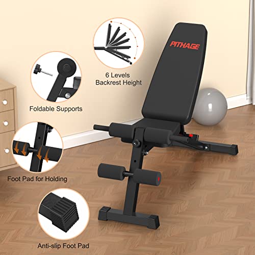 Weight Bench, Pithage Adjustable Workout Benches For Home Gym Strength Training Bench Press, Decline Flat Incline 660Lbs Capacity For Full Body Workout #TOP2