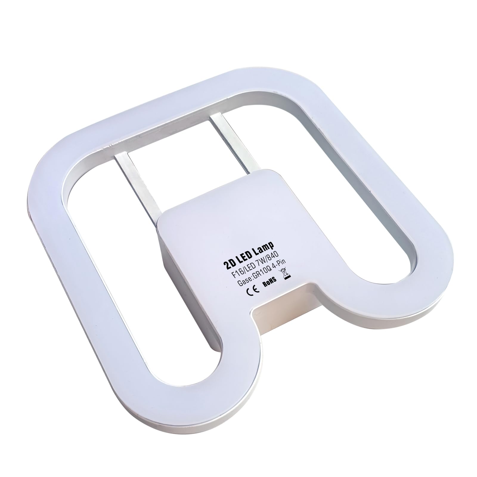 IHYCTV 2D LED GR10q 4-Pin Lamp, 7W Cool White 4000K, ECG CCG 16W CFL Replacement, 138x136mm, Mercury-Free, for Commercial Spaces