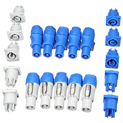 MASUNN 10 Set Neutrik Powercon Type A Nac3Fca + Nac3Mpa-1 Chasis Plug Panel Adapter Cover