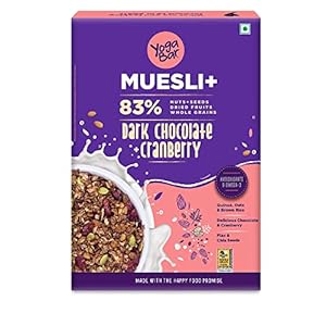 Yogabar Wholegrain Breakfast Muesli – Dark Chocolate + Cranberry, 500g (Single Pack)