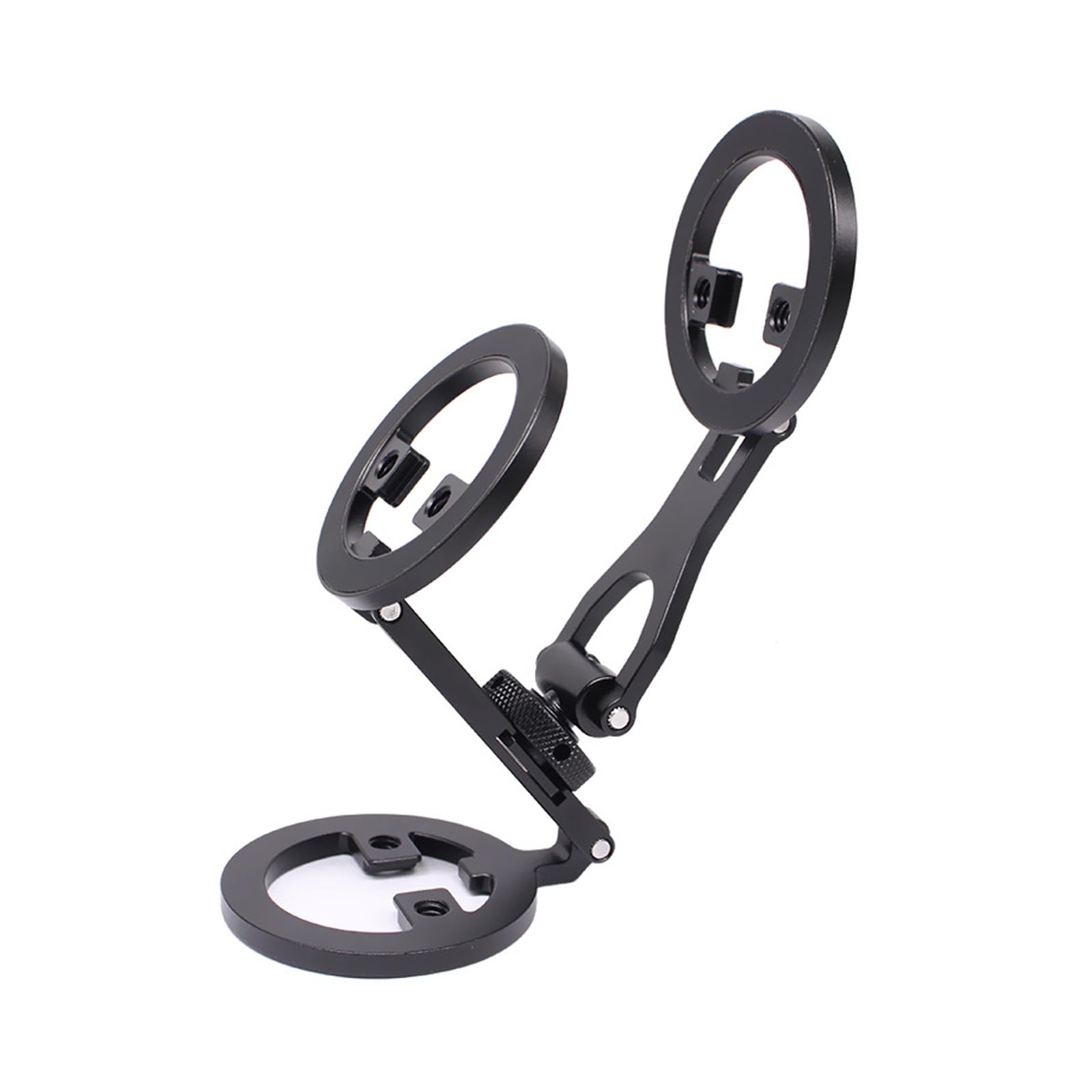 Abrazadera de teléfono común con soporte de zapata fría doble, base de metal estable para transmisiones en vivo, adaptador de zapata fría