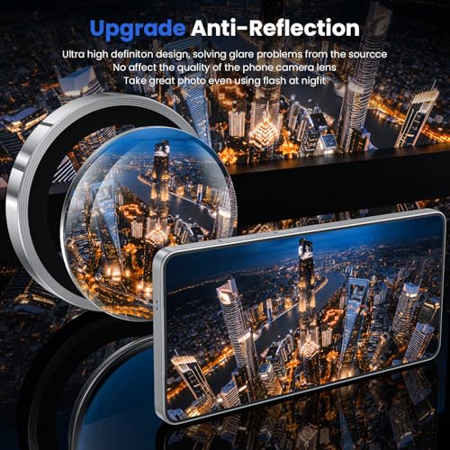 Image of WSKEN for Samsung Galaxy S26 Ultra Camera Lens Protector - Ultra Thin Case Friendly, 9H Shatterproof Tempered Glass with Anti Scratch Metal Circle Camera Screen Protector Cover Accessories, Silver