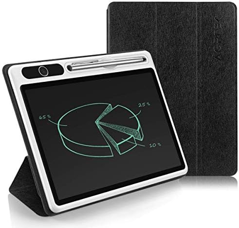 AGPTEK LCD Writing Tablet, 10.1 Inch Colorful Electronic Drawing Doodle Board with Leather Cover, Erasable Writing Pad for Office School Home Trip