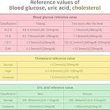 3 In 1 Home Blood Test Kit, Glucose Uric Acid Cholesterol Monitor, Storage 300 Sets Of Data, Siphon Design with 50 Blood Glucose + 25 Uric Acid + 10 Cholesterol Test Strip Analyzer for Home Use - Image 6