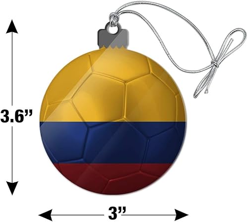 Miniatura 7 de GRAPHICS & MORE Bandera de Colombia Bola de Fútbol Fútbol Fútbol Acrílico Árbol de Navidad Adorno de vacaciones