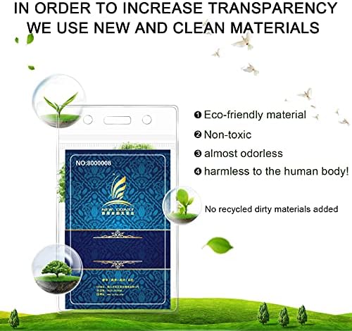 Teskyer 6 Pcs ID Badge Holder, Sturdy Clear Plastic ID Card Holder , Vertical Card Holder with Waterproof Resealable Zip, 2.5" x 3.5" Inner Size