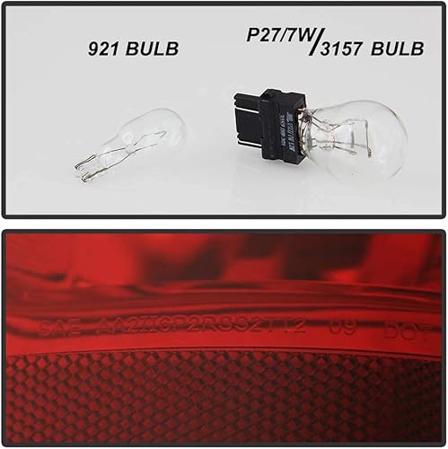 Miniatura 6 de ACANII - Para modelo incandescente de fábrica 2009-2018 Dodge Ram 1500 2500 3500 luces traseras montaje de lámpara de freno izquierda+derecha
