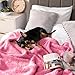 PAVILIA Sherpa Throw Blanket for Couch Sofa, Pink Fluffy Warm Plush Blanket for Bed, Cozy Super Soft Lightweight Throw, Fuzzy Decorative Blanket, All Season Home, 50x60
