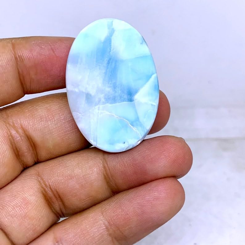 Cabochon larimar naturel véritable calibré sans défaut de taille - 5