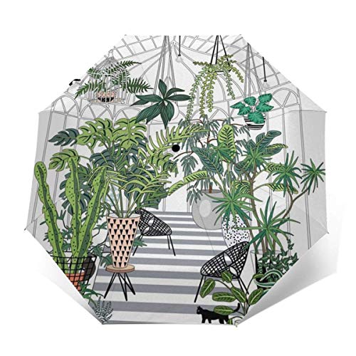 Preisvergleich Produktbild Winddichte automatische Regenschirme Gewächshaus Illustration Faltbare UV-Schutz Regenschirm-Tragetasche
